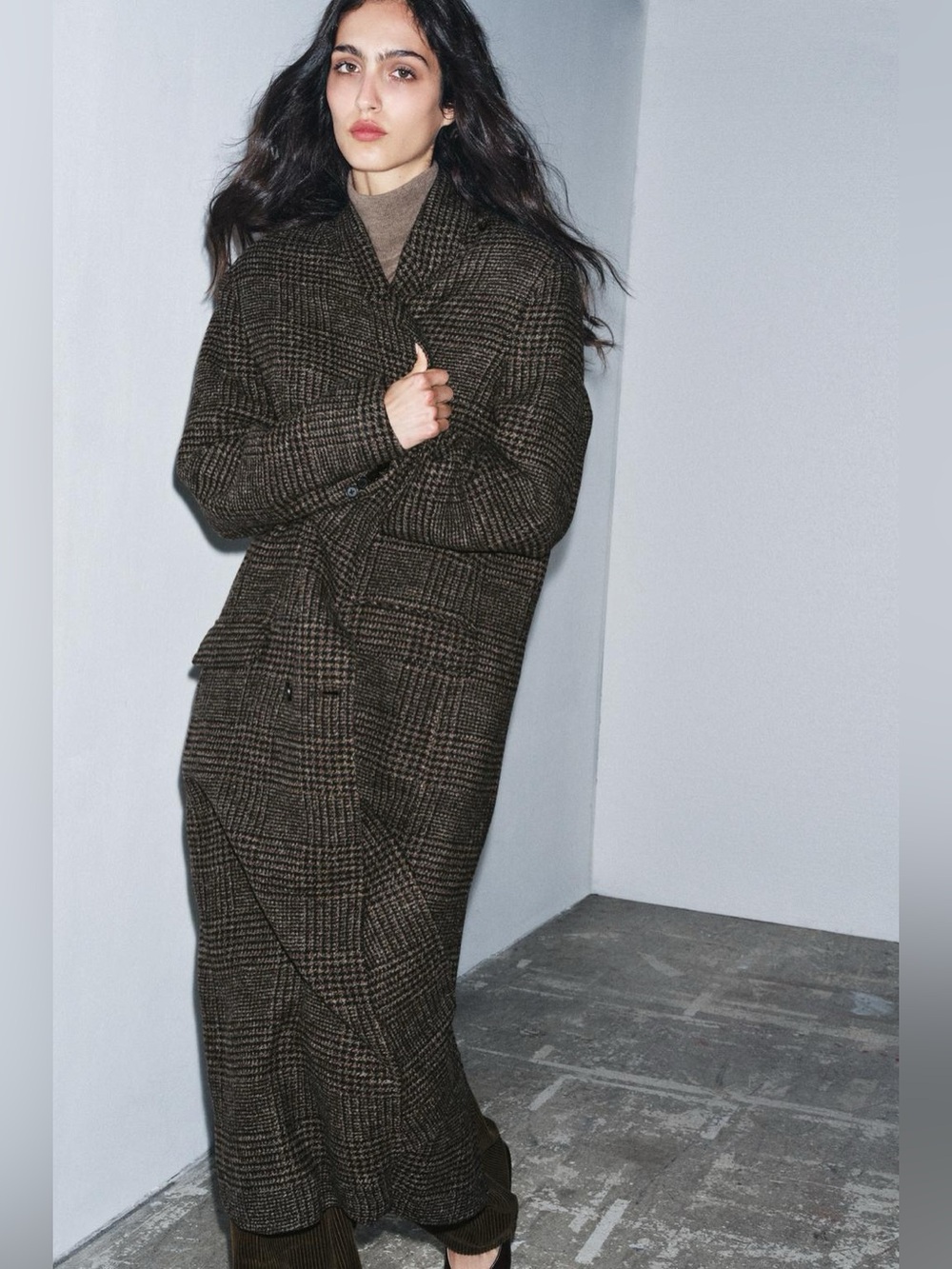 ZARA ZW COLLECTION PLAID COAT